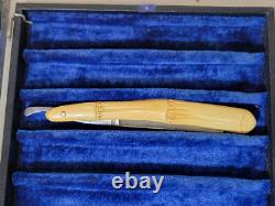 Antique Victorian Straight Razor Country Store Display Case Velvet/Glass c1910s