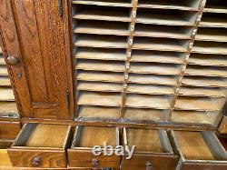 Antique Vintage US Post Office Country Store Wood Cabinet 7 Drawers 71 Slots