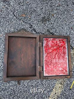 Antique Vtg 1930s 1940s Wood Display Glass Business Sign Case Store Realty Old A