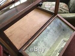 Antique Vtg Curved Glass Counter Store Display Cabinet Priwley Chewing Gum Prop