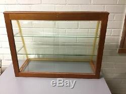 Antique Vtg Curved Glass Counter Top Store Display Case Waddell Co Glass Shelves