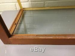 Antique Vtg Curved Glass Counter Top Store Display Case Waddell Co Glass Shelves