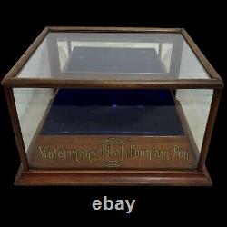 Antique Waterman's Ideal Fountain Pen Countertop Store Display Oak Case VTG