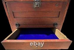 Antique Waterman's Ideal Fountain Pen Countertop Store Display Oak Case VTG