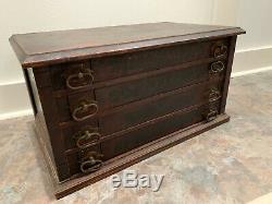 Antique Willimantic Thread Spool Cotton Store Counter 4 Drawer Display Cabinet
