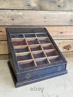 Antique Willson Goggles Wood Display Case General Store Countertop Advertisement