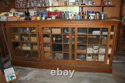 Antique Wood Glass Mercantile Store Showcase Display Cabinet 2 Vintage Barn Find