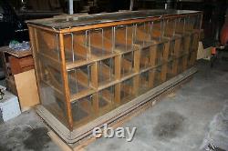 Antique Wood Glass Mercantile Store Showcase Display Cabinet Haberdashery VTG