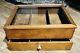 Antique Wood Glass Store Display Cutlery Box Case & Drawer Dovetail Vtg Gorgeous