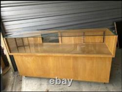 Antique Wood and Glass Retail Display Case Sliding Door Storage Glass Cube 6ft