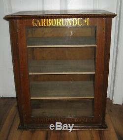 Antique Wooden Carborundum Sharpening Stones Country Store Counter Display Case