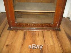 Antique Wooden Carborundum Sharpening Stones Country Store Counter Display Case