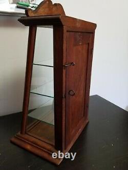 Antique ZENO Chewing Gum Oak Countertop Store Display Case, Mirrored Back