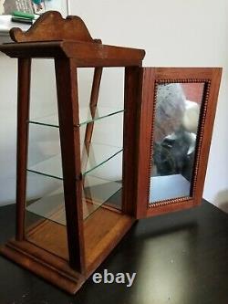 Antique ZENO Chewing Gum Oak Countertop Store Display Case, Mirrored Back