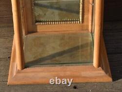 Antique ZENO GUM advertising Shelf General Store Display Case Cabinet w Mirror