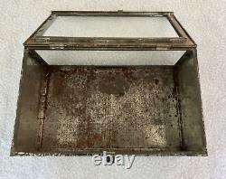 Antique glass & tin Store Bakery Counter Advertising Wafer Display Case New York
