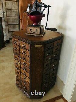 Antique rotating hardware store nut /bolt cabinet A. R. Brown, Erwin TN