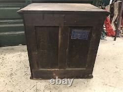 Antique vtg corticelli spool silk cabinet drawer case store display thread wood