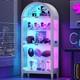 Arched Display Cabinet With Rgb Lights, 5-tiers Curio Cabinets For Collectibles