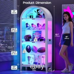 Arched Display Cabinet with RGB Lights, 5-Tiers Curio Cabinets for Collectibles