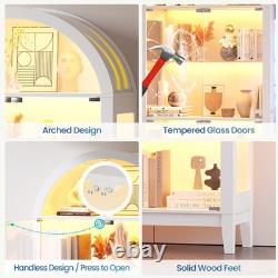 Arched Display Cabinet with RGB Lights, 5-Tiers Curio Cabinets for Collectibles