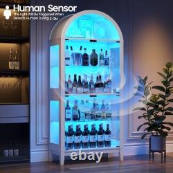 Arched Display Cabinet with RGB Lights, 5-Tiers Curio Cabinets for Collectibles