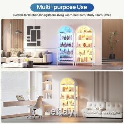Arched Display Cabinet with RGB Lights, 5-Tiers Curio Cabinets for Collectibles