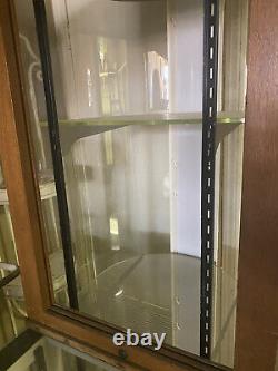 Art Deco Beauty Bar Curved Glass Bakelite Wood Store Display Cabinet 1940s