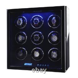 Auto Watch Winder Box 9 Watches Winder Storage Case withLCD Touch Screen Display