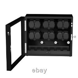 Automatic 12 Watch Winder Box with 6 Storage Case Mabuchi Motor LED Display Gift