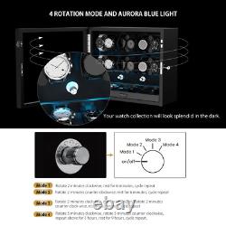 Automatic 12 Watch Winder Box with 6 Storage Case Mabuchi Motor LED Display Gift