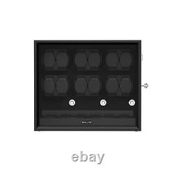Automatic 12 Watch Winder Display Case With Blue LED Light With 6 Storage Box