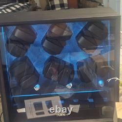 Automatic 12 Watch Winder Display Case With LED Light 6 Storage Box Patent Design