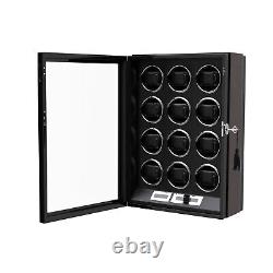 Automatic 12 Watch Winder LCD Touch Screen Display Case Storage Organizer LED