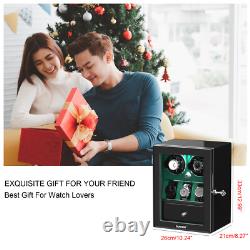 Automatic 2/4/6/8 Watch Winder Box+3/5/6 Display Storage Case Jewelry Drawer LED