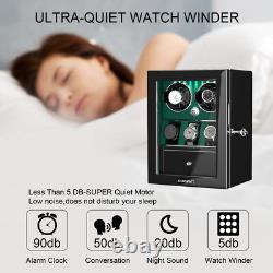Automatic 2/4/6/8 Watch Winder Box+3/5/6 Display Storage Case Jewelry Drawer LED