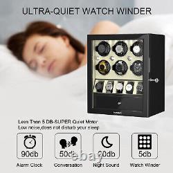 Automatic 2/4/6/8 Watch Winder LED Display Storage Case With 3/5/6 Storage Box