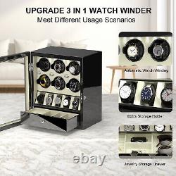 Automatic 2/4/6/8 Watch Winder LED Display Storage Case With 3/5/6 Storage Box