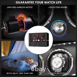 Automatic 4 Watch Winder Case With Jewelry Drawer 6 Display Storage Box LED Gift