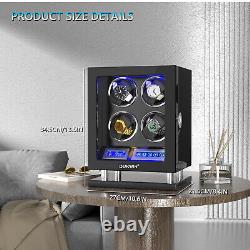 Automatic 4 Watches Winder Box Storage Case Box LCD Touch Screen Display Case