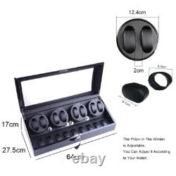 Automatic 6+7/8+9 Watch Winder Storage Display Box Case Quiet Motors Black Gift