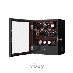Automatic 6 Watch Winder With 5 Extra Watch Storage Box Display Case LED Patent