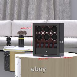 Automatic 6 Watch Winder With 5 Extra Watch Storage Box Display Case LED Patent