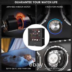 Automatic 6 Watch Winder with 5 Watches Display Case Storage Box LED Patent New