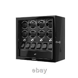 Automatic 8 Watch Winder With 6 Watch Display Storage Case With Jewellery Drawer