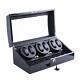 Automatic Rotating Watch Winder 6+7 Faux Leather Storage And Display Case