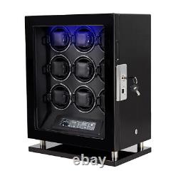 Automatic Rotation 2-12 Watch Winder Display Boxes Storage Case with LED backlight