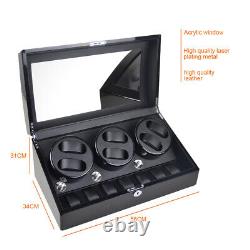 Automatic Rotation 6+7 Watch Winder Leather Display Storage Box Case With 4 modes