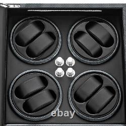 Automatic Rotation 8 Watch Winder Box with5 Watches Display Storage Case LED Light