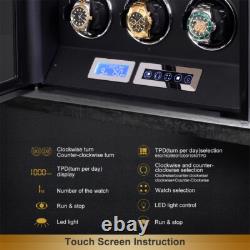 Automatic Rotation LED 24 Watch Winder Display Box Case Storage LCD Touch Screen